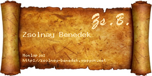 Zsolnay Benedek névjegykártya